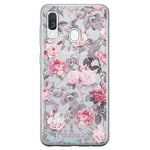 Babaco ERT GROUP mobile phone case for Samsung A40 original and officially Licensed pattern Flowers 054 optimally adapted to the shape of the mobile phone, partially transparent