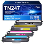 VIPGOOD TN247 TN 243CMYK Cartouches de Toner Compatible pour Brother TN-247 TN243 pour MFC-L3750CDW DCP-L3550CDW MFC-L3770CDW MFC-L3730CDN HL-L3270CDW HL-L3230CDW (Noir Cyan Jaune Magenta, Pack de 4)