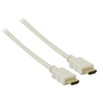 1m / 100cm Round White HDMI Cable v1.4 with Ethernet and Gold Plated Contacts