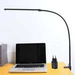 Lampe Bureau, Lampe Bureau A Pince,11W,850 Lms,3 Modes De Couleur,10 Niveaux De Luminosité,Col De Cygne Flexible 26 Pouces Lumière De Bureau Pour Passe-Temps,Bureau (Adaptateur Inclus)