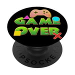 Game Over Vintage Retro Jeux Vidéo Gaming PopSockets PopGrip Adhésif