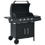 Gas Barbecue Grill 4+1 Cooking Zone Black Steel vidaXL