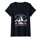 Womens Monte Carlo Monaco Sailing Vacation Group Matching V-Neck T-Shirt