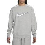 Nike FN0245-063 M NSW SP FLC Crew BB Sweatshirt Homme DK Grey Heather/White Taille S