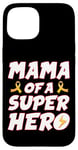 iPhone 15 Childhood Cancer Mama Of A Superhero Family Ribbon Case