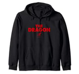 Bruce Lee The Dragon Flying Kick Silhouette Logo Zip Hoodie