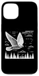 Coque pour iPhone 13 Line Art Oiseau et ornithologue Common Nighthawk