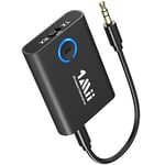 1Mii Emetteur Bluetooth Jack 3.5, Transmetteur Bluetooth TV, Recepteur Bluetooth 5.3 Prise Jack Bluetooth Audio pour TV/Smartphone vers Casque Bluetooth/Enceinte/Avion,2024 Upgraded aptx-LL/HD/AD Noir