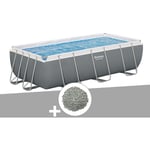 Kit piscine tubulaire Bestway Power Steel rectangulaire 4,04 x 2,01 x 1,00 m + 10 kg de zéolite