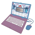 Lexibook, Disney Stitch, Bilingual English/Spanish Educational Laptop, 124 Language Activities, Writing, Maths, Logic, Music and Games, Boys and Girls, JC598Di2, Purple/Blue