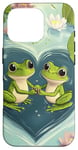 Coque pour iPhone 16 Pro Grenouille Cœur Bassin Saint-Valentin