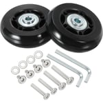 Roues De Remplacement pour Valise De 60X18Mm, Lot De 2 Roues Pivotantes en PU avec Vis Et Rondelles pour Boîte À Chariot