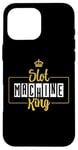 Coque pour iPhone 16 Pro Max Slot Machine King Mens Papa Grandpa Casino Jeux de hasard