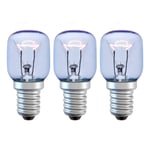 3Pack E14 25W Incandescent Bulbs,T25 2300K Blue Glass Oven Bulb,Dimmable Small Edison Screw (SES) Cap Pygmy Light Bulb for Microwave/Fridge/Oven/Himalayan Salt Lamp/Freezers/Pottery/Cooker Hood Bulb