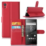 Sony Xperia Xa1      PU Wallet Case    [Red]