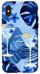 Coque pour iPhone X/XS Bottes de cowgirl côtières bleues avec motif Martini