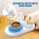 Double Gamelle Chat Surélevée,Distributeur Croquette Chat Chien Automatique,Inclinable à 15° Bol Anti-Vomissements Anti-déversant et Antidérapante