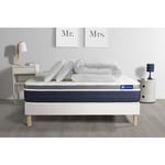 Ensemble matelas sommier Actilatex confort 140 x 190 cm 2 oreillers et couette Latex et mémoire de forme - Couleur : Blanc - Blanc