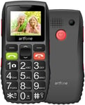 Unlocked Artfone C1, Easy-to-Use Big Button Mobile, Elderly Phone with SOS, Blac