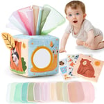 hahaland Jouet Bebe 6 Mois Mouchoirs Papier Boite, Jouet Sensoriels Montessori Aves Papiers Froissés et Boîte à Tissus Cadeau pour Bébé Fille Garcon 3 6 9 12 Mois