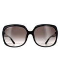 Salvatore Ferragamo Rectangle Womens Black Grey Gradient Sunglasses - One Size