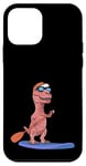 Coque pour iPhone 12 mini Sup Stand Up Paddle Board Dinosaure Drôle Planche à Pagaie