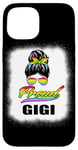 Coque pour iPhone 15 Fier Gigi Grandma Messy Bun LGBT Arc-en-ciel LGBTQ Pride