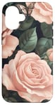 Coque pour iPhone 16 Blush Rose Bloom Dark Garden Design