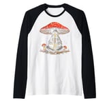 Cute Grim Reaper The Death Cottagecore Aesthetic Mushroom Raglan Baseball Tee