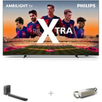 Philips The Xtra PML9008 75" 4K Mini-LED Ambilight TV + TAB8507B 3.1 Soundbar + TAS7807W/00 -BT-kaiutin -tuotepaketti