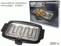 Grille Éléctrique Avec Thermostat Barbecue Électrique Barbecue 2000W Brosse