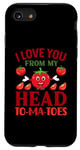 Coque pour iPhone SE (2020) / 7 / 8 Thème tomate I love you from my head to ma-toes farm