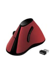 LogiLink Ergonomic vertical mouse wireless 2.4 GHz red - Vertical mouse - Optinen - 5 painiketta - Punainen