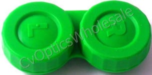 1 X Green Contact Lens Storage Case L+R Marked- UK Made