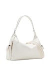 Desigual Bag_Half Logo 24 Ne, Sac à bandoulière en polyuréthane Femmes, Blanc, Taille Unique