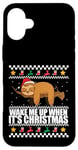 Coque pour iPhone 16 Plus RÉVEILLE-MOI QUAND C'EST NOËL ! Meme Sloth Santa Ugly