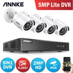 SANNCE 5MP Kit de vidéosurveillance POE NVR avec 8 Caméras Smart IR night vision détection humaine caméra de surveillance extérieure - 2TB