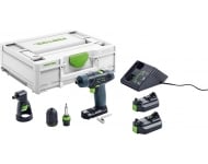 Perceuse-visseuse sans fil FESTOOL TXS 2,6-Set - 2 batteries 10.8V 2.6Ah + chargeur + Systainer + Renvoi d'angles - 576102