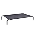 lionto Lit pour Chiens Couchette en Tissu Textilene, (L) 114x76 cm Noir