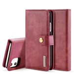 Apple DG.MING iPhone 11 2-in-1 Wallet kotelot - Viininpunainen Punainen