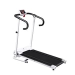 HOMCOM 1-10Km/h Folding Treadmill Home Running Fitness Machine w/ Safety Stopper