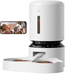 PETLIBRO Distributeur Croquettes 2 Chat avec 1080P Camera, 5G et 2.4G WiFi Mangeoire Automatique pour Animaux avec Bols en Acier Inoxydable, Gamelles pour Chats ou Chiens, Connecté App, Blanc