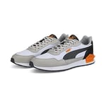 PUMA Mixte Graviton Mega Basket, White-Dark Shadow Black-Vibrant Orange-Gray Violet, 39 EU