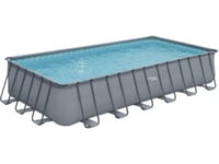 Piscine tubulaire grise  "LUDO 5"  7.32 x 3.66 x 1.32 m  Filtration à  sable 5,7m3H