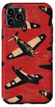 Coque pour iPhone 11 Pro Coque de téléphone rétro à rayures rouges vintage WWII P40 Tiger Warbird