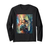 Legendary Dragon Elven Warrior Woman Fantasy Art Long Sleeve T-Shirt