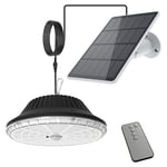 Lampe Solaire Extérieur Intérieur, Lampe Suspendue Solaire,Panneau Solaire Réglable, TéLéCommande,IP66 étanche Eclairage Solaire pour