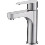 Mitigeur lavabo canggu en acier inoxydable avec cartouche céramique acs 4,5 x 14,8 x 14,5 cm - Inox brossé - Allibert