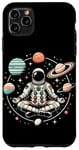 Coque pour iPhone 11 Pro Max Méditant Astronaute Lover Yoga Spaceman Cosmos Space Galaxy