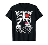 Halloween Twins Pregnancy Announcement Funny Skeleton Mom T-Shirt